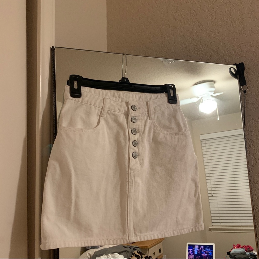 White Pacsun Denim Mini Skirt